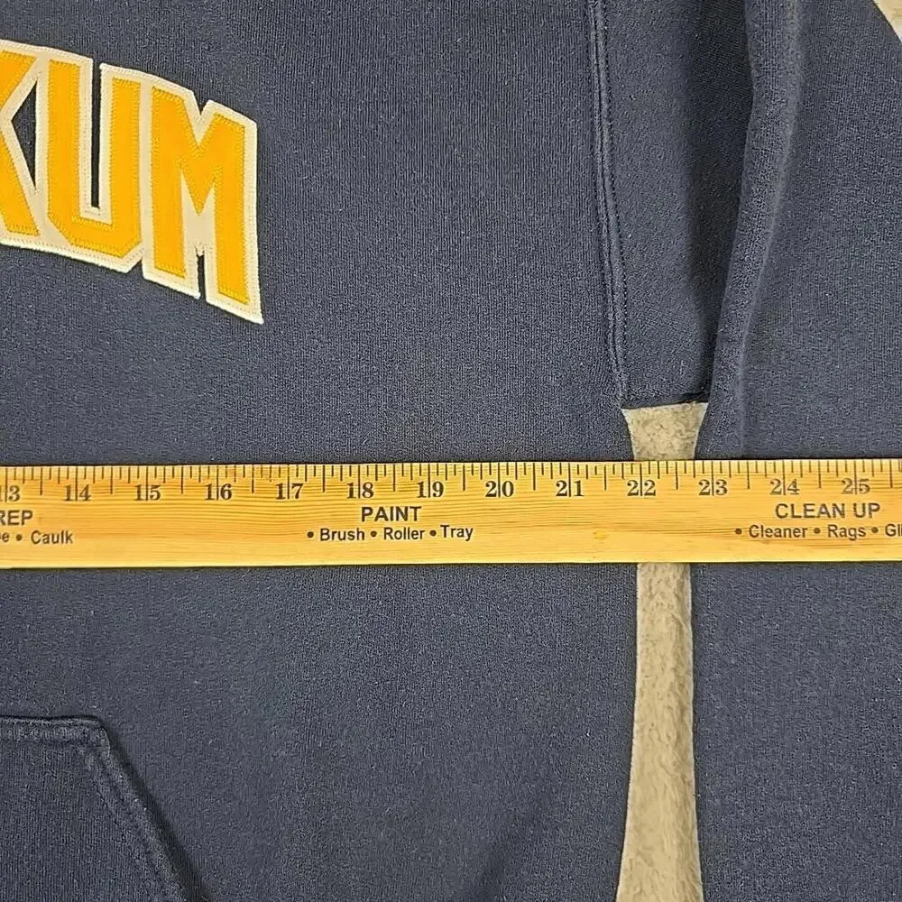 Unisex Gildan Dry Blend Hoodie 50% Poly /50% cotton Blue Medium Inderkum - Picture 7 of 9